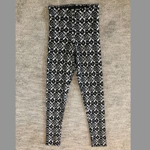 Black and White Print Leggings with Elastic - Size XS - Divided